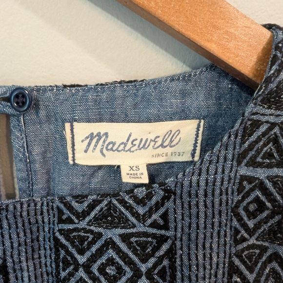 Madewell Blue Chambray Top With Embroidery - Picture 5 of 8
